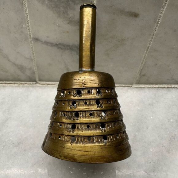 Rare Vintage Trench Art WW2 Bullet Military Brass Bell with Sounding Numbers - Picture 1 of 3